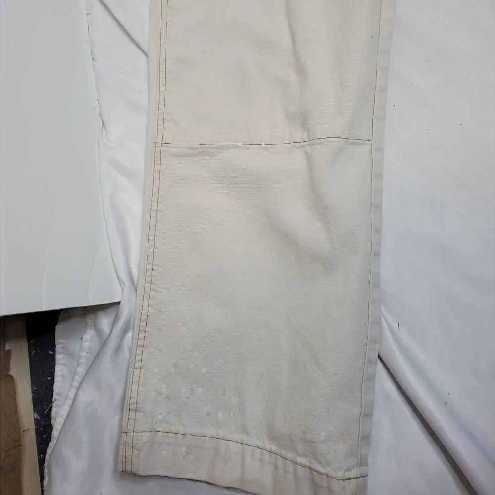 VINTAGE LL‎ Bean cream double knee straight leg gorp work pants 36x32